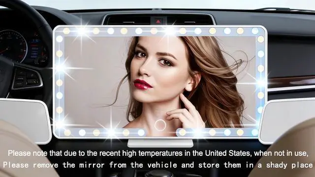 Alt view image 2 of 6 - Car Visor Vanity Mirror, 3 Light Modes & 60 LEDs, Rechargeable Dimmable Touch Screen Travel Makeup Mirror,Universal for Truck SUV-Car Accessories Essentials for WomenBlack