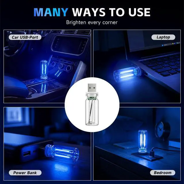 Alt view image 5 of 7 - Mini USB Night Light Bulb for Car, 2PCS