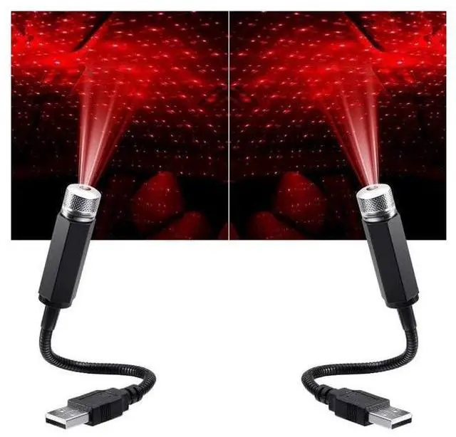 Main image of Car Roof Star Night Lights Mini Led Projection Lamp,2 Pcs Mini Led Projection Lamp Star Night Wedding Car, USB Roof Projector Night Light, Ceiling, Bedroom, Party Romantic
