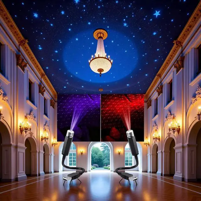 Alt view image 5 of 7 - Car Roof Star Night Lights Mini Led Projection Lamp,2 Pcs Mini Led Projection Lamp Star Night Wedding Car, USB Roof Projector Night Light, Ceiling, Bedroom, Party Romantic