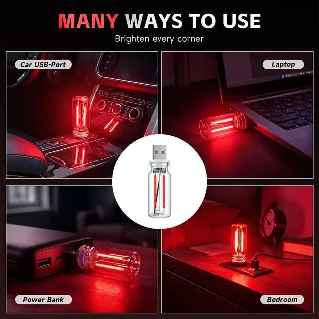 Alt view image 5 of 7 - Mini USB Night Light Bulb for Car, 2PCS