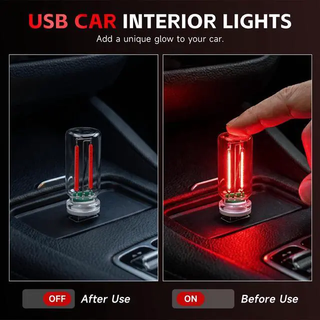 Alt view image 6 of 7 - Mini USB Night Light Bulb for Car, 2PCS