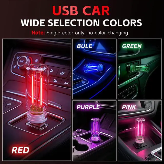 Alt view image 7 of 7 - Mini USB Night Light Bulb for Car, 2PCS