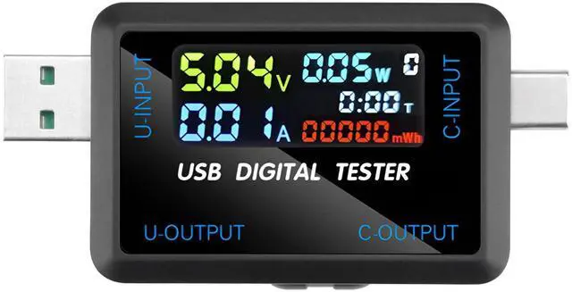 Main image of USB and Type-C Tester - Multi-Functional Digital Tester for DC 4.5-36V, 0-8A Current and Voltage Meter, Supports Multiple Fast Charging Protocols