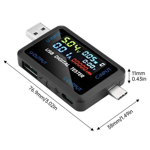 Alt view image 2 of 7 - USB and Type-C Tester - Multi-Functional Digital Tester for DC 4.5-36V, 0-8A Current and Voltage Meter, Supports Multiple Fast Charging Protocols