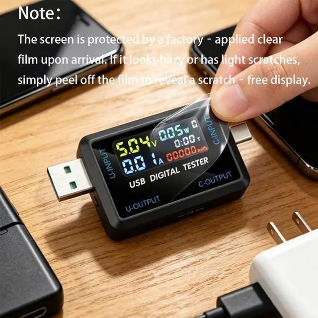 Alt view image 4 of 7 - USB and Type-C Tester - Multi-Functional Digital Tester for DC 4.5-36V, 0-8A Current and Voltage Meter, Supports Multiple Fast Charging Protocols