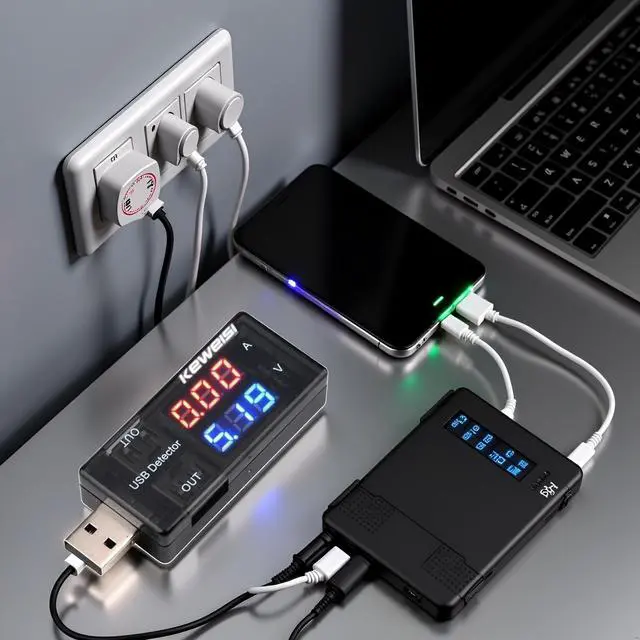 Alt view image 3 of 6 - USB Power Meter, USB Current Meter, 3-9V 0-5A Voltage Tester Multimeter, LCD Digital Multimeter Current Tester Voltage Detector, USB Tester DC LED Display