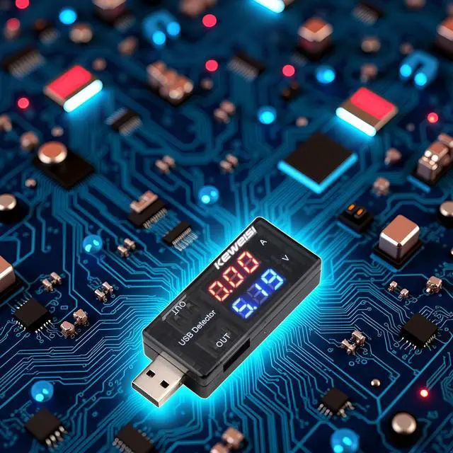 Alt view image 4 of 6 - USB Power Meter, USB Current Meter, 3-9V 0-5A Voltage Tester Multimeter, LCD Digital Multimeter Current Tester Voltage Detector, USB Tester DC LED Display