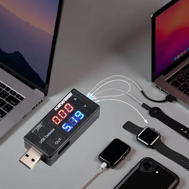 Alt view image 6 of 6 - USB Power Meter, USB Current Meter, 3-9V 0-5A Voltage Tester Multimeter, LCD Digital Multimeter Current Tester Voltage Detector, USB Tester DC LED Display