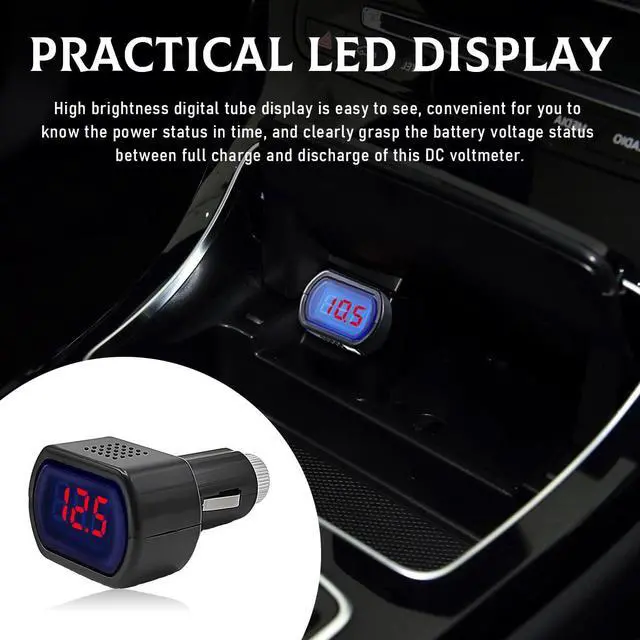 Alt view image 5 of 6 - Car LED Display Voltmeter, DC 12V 24V Battery Voltage Tester Digital Panel Meter, Electric Voltage Gauge Monitor for Car Truck Motorcycle, Universal Car Accessories