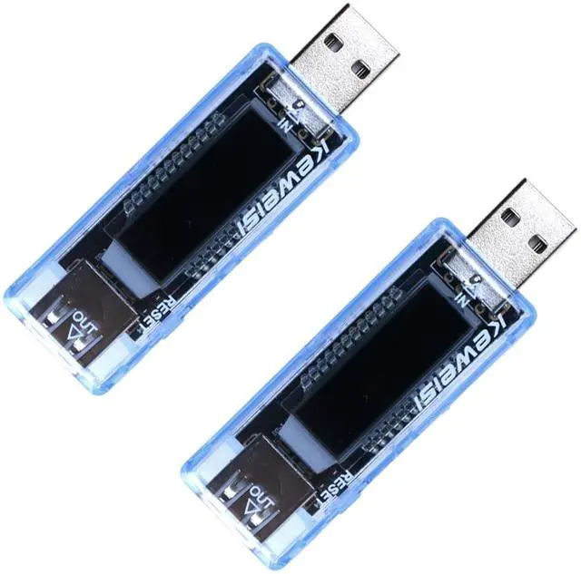 Main image of 2Pcs LCD USB Voltage Ampere Meter Power Capacity Tester Meter Mobile Power Test KWS-V20 Tester Power Bank Battery Capacity Tester