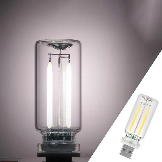 Main image of 1 Pack Car LED Lights Interior, USB Light for Car Decor & Bedroom, Touch Dimmable Ambient Lighting, Mini Glass Bottle Night Light for Camping Gifts-White