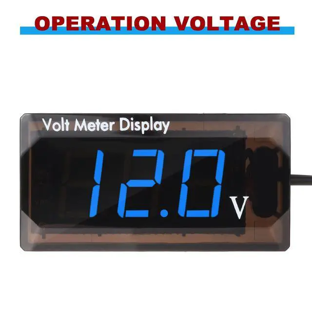 Alt view image 5 of 7 - 2 Pieces DC 4 to 28V Car Digital Voltmeter 12V Voltage Meter Car Audio Gauge LED Display 12V Waterproof Voltage Gauge Meter for Motorcycle(Blue Light)