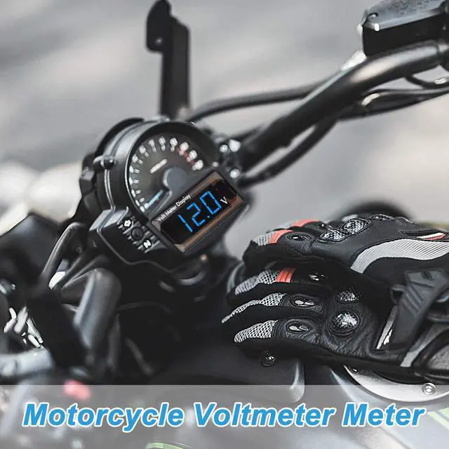 Alt view image 6 of 7 - 2 Pieces DC 4 to 28V Car Digital Voltmeter 12V Voltage Meter Car Audio Gauge LED Display 12V Waterproof Voltage Gauge Meter for Motorcycle(Blue Light)