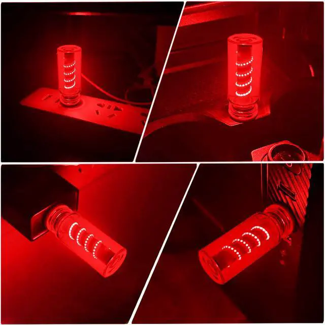 Alt view image 4 of 6 - USB Light for Car, Touch Dimmable Retro Interior Lamp LED Ambient Lighting, Portable Mini Glass Bottle LED Bulb Night Light for Vehicle Bedroom Hallway Camping Holiday Decoration (Red)