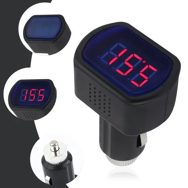 Alt view image 3 of 7 - Car LED Cigarette Lighter Voltage Meter,Digital Display Car Battery Monitor 12V,Universal Electric Battery Voltage Meter Car Accessories for Most Cars Trucks SUVs Motorcycles (2PCS)