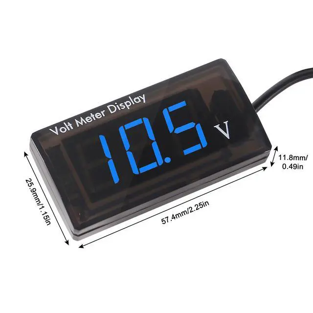 Alt view image 2 of 7 - 2PCS DC 5-28V Car Digital Voltmeter 12V Voltage Meter Car Audio Gauge LED Display 12V Meter Waterproof Voltage Gauge Meter for Car Motorcycle (Blue Display)