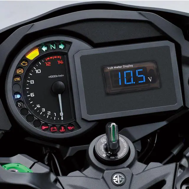 Alt view image 5 of 7 - 2PCS DC 5-28V Car Digital Voltmeter 12V Voltage Meter Car Audio Gauge LED Display 12V Meter Waterproof Voltage Gauge Meter for Car Motorcycle (Blue Display)