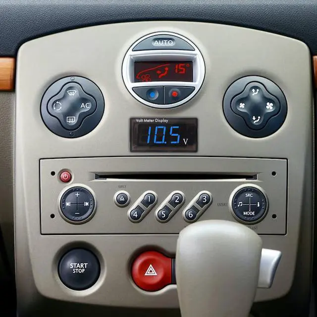 Alt view image 6 of 7 - 2PCS DC 5-28V Car Digital Voltmeter 12V Voltage Meter Car Audio Gauge LED Display 12V Meter Waterproof Voltage Gauge Meter for Car Motorcycle (Blue Display)