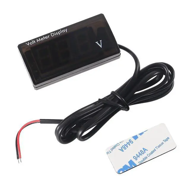 Alt view image 7 of 7 - 2PCS DC 5-28V Car Digital Voltmeter 12V Voltage Meter Car Audio Gauge LED Display 12V Meter Waterproof Voltage Gauge Meter for Car Motorcycle (Blue Display)