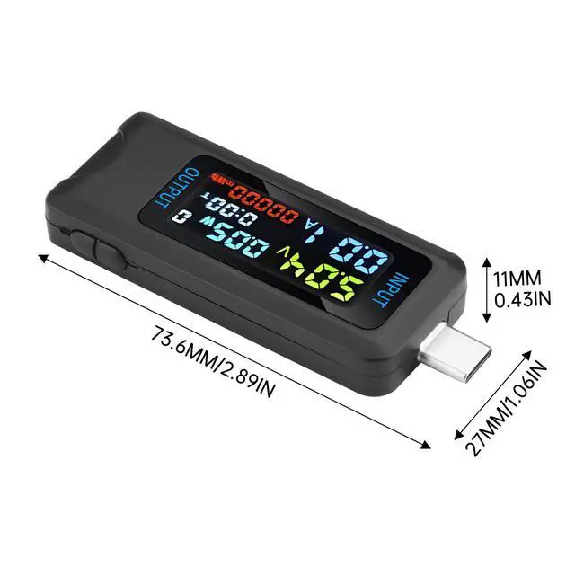 Alt view image 2 of 6 - Type-C Tester Multi-Functional Digital Meter DC 4.5-36V 0-8A Current Voltage Meter Power Capacity Tester Supports Multiple Fast Charging Protocols