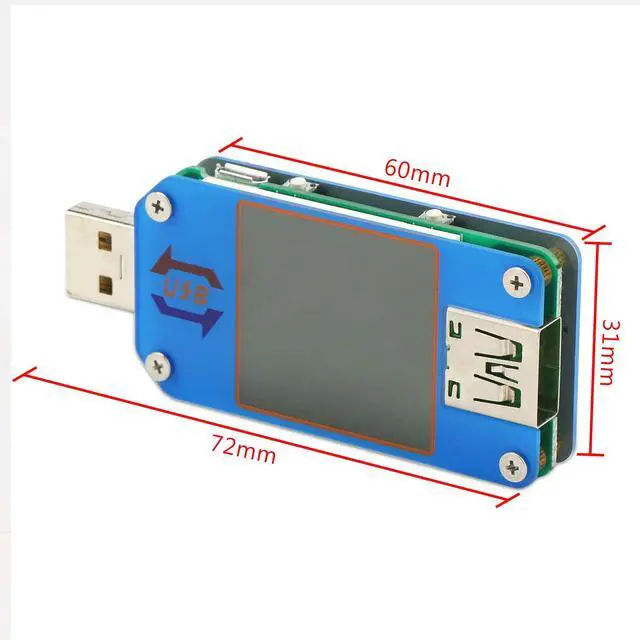 Alt view image 5 of 7 - USB Power Meter, DC 4-24V 5A LCD USB A&C Voltage Current Display USB Tester Multimeter, Test Speed of Charger Cables, Capacity of Power Bank, QC 2.0 3.0