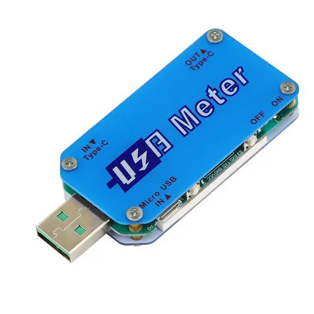 Alt view image 6 of 7 - USB Power Meter, DC 4-24V 5A LCD USB A&C Voltage Current Display USB Tester Multimeter, Test Speed of Charger Cables, Capacity of Power Bank, QC 2.0 3.0