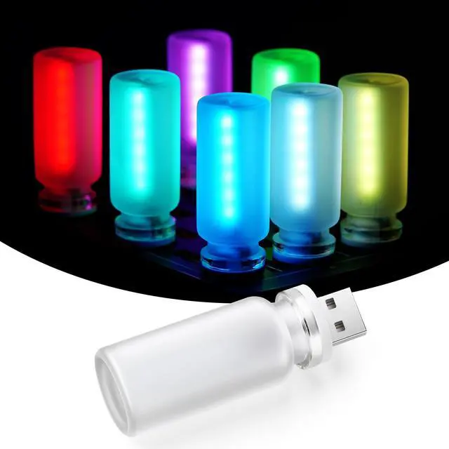 Main image of Car Interior USB LED Night Light, Touchable Dimming with 13 Modes of Car Ambient Lighting Kit, Frosted Glass Bottle Lamp, Car Interior Accessories Suitable for Most Vehicles, Pack of 1