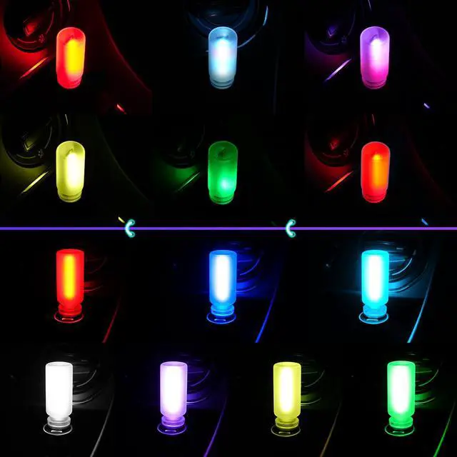 Alt view image 7 of 7 - Car Interior USB LED Night Light, Touchable Dimming with 13 Modes of Car Ambient Lighting Kit, Frosted Glass Bottle Lamp, Car Interior Accessories Suitable for Most Vehicles, Pack of 1