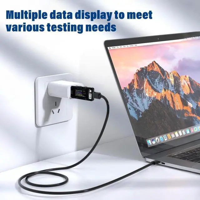 Alt view image 4 of 7 - USB Tester Power Meter, 4-25V 5A PD Tester Digital Multimeter, Voltage and Current Tester Meter Voltmeter, Power Bank Capacity USB Cable Charger Detector,Compatible with QC2.0/3.0