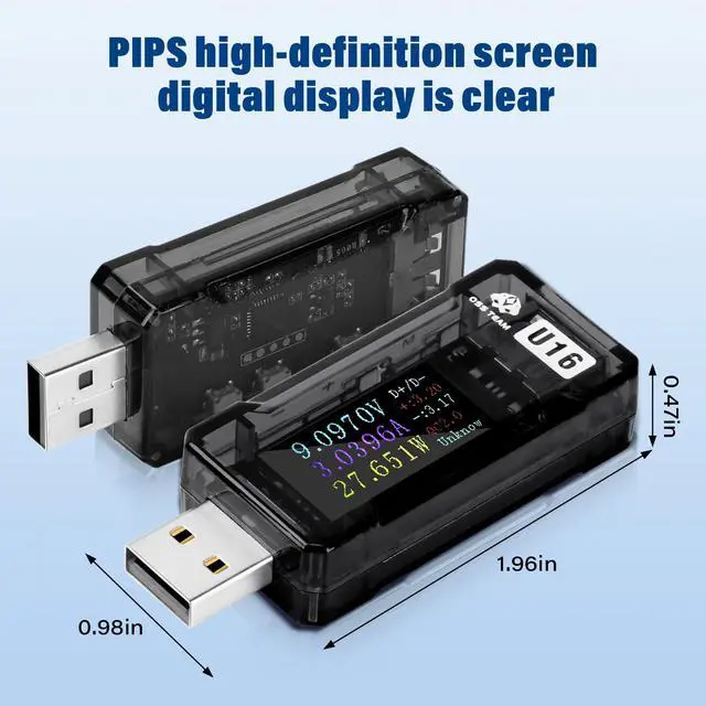 Alt view image 2 of 7 - USB Tester Power Meter, 4-25V 5A PD Tester Digital Multimeter, Voltage and Current Tester Meter Voltmeter, Power Bank Capacity USB Cable Charger Detector,Compatible with QC2.0/3.0