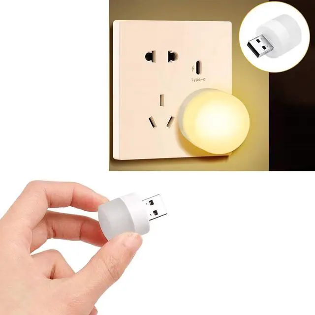 Alt view image 3 of 4 - 20X Mini USB LED Night Light Lamp, Portable Lighting Bulb for Auto Car, Bedroom, Nursery, Bathroom (10X White & 10X Warm)
