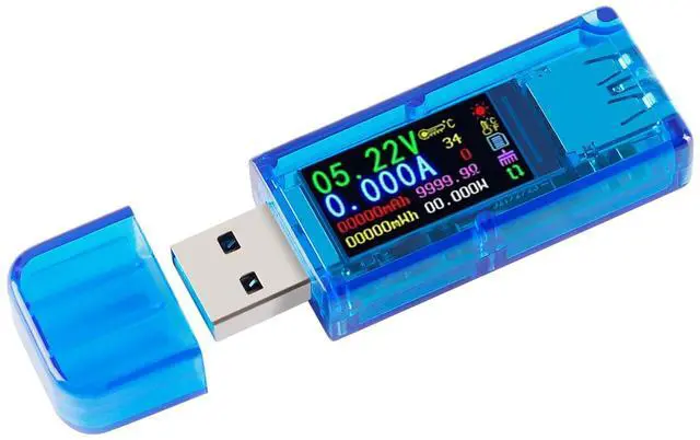 Main image of AT34 Battery Tester USB 3.0 Voltage Tester IPS Color Display 3.7-30V Voltage Meter 0-4A AMP Meter Multifunctional Multimeter Support Charging Power Test for Multiple Devices with Shell