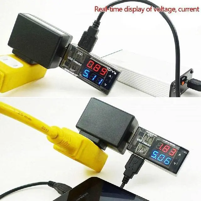 Alt view image 7 of 7 - Black USB Power Meter,USB Current Meter,3-9V 0-5A Voltage Tester Multimeter,LCD Digital Multimeter Current Tester Voltage Detector,USB Tester DC LED Display Multi Testers Tools