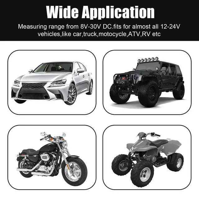 Alt view image 3 of 6 - Car LED Digital Voltmeter, DC 12V 24V Cigarette Lighter Voltage Meter, Digital Battery Voltage Gauge Monitor, Universal Auto Electric Volt Display Accessories for Car Truck (1PC)