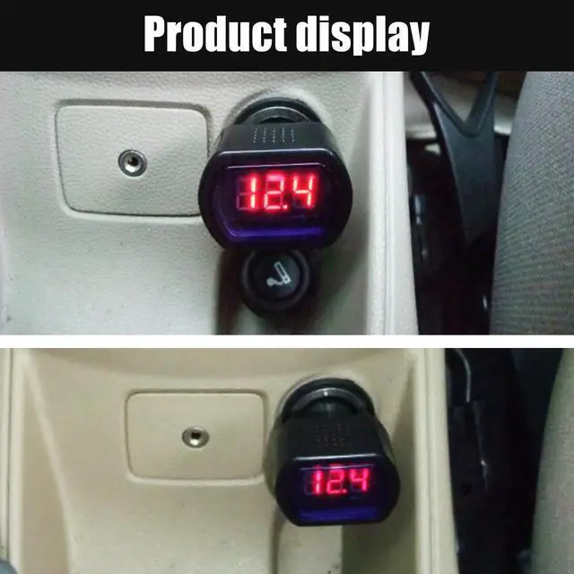 Alt view image 6 of 6 - Car LED Digital Voltmeter, DC 12V 24V Cigarette Lighter Voltage Meter, Digital Battery Voltage Gauge Monitor, Universal Auto Electric Volt Display Accessories for Car Truck (1PC)