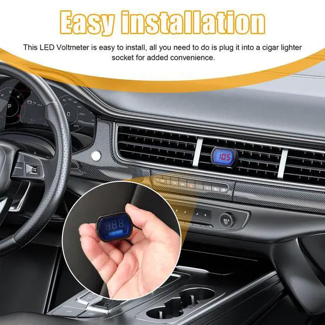 Alt view image 6 of 6 - 2 PCS Car LED Cigarette Lighter Voltmeter, DC 12V 24V Battery Voltage Digital Panel Meter, Universal Auto Electric Volt Gauge Monitor, Car Accessories for Motorcycle Truck