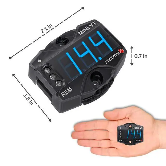 Alt view image 3 of 7 - MiniVT Digital Display Mini Voltmeter High Accuracy Blue LED 7V~30V Automotive Car Motorcycle Battery Voltage Panel Meter Easy Connection Remote Power for Car Audio Systems