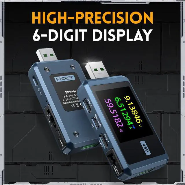 Alt view image 6 of 7 - USB Tester 4-24V 6.5A LCD USB A&C Voltage Current Power Display Multimeter with App Software, Fast Charge Detection Trigger, PD2.0/PD3.0,QC2.0/QC3.0, CNC Metal Shell