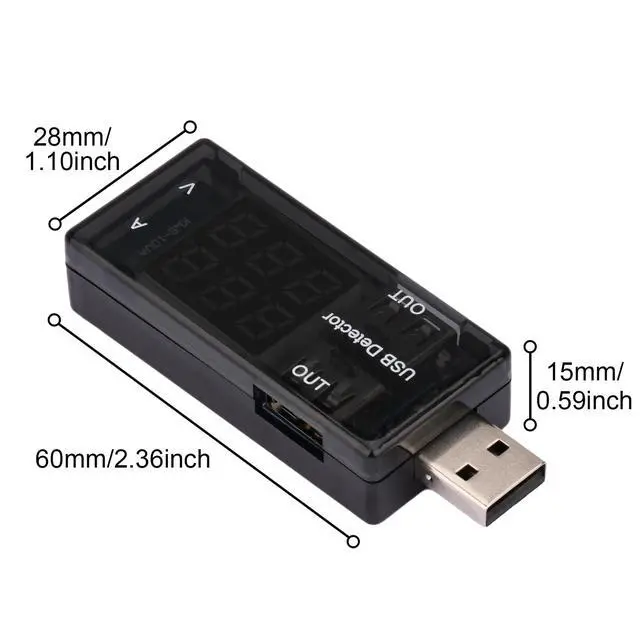 Alt view image 2 of 6 - 2Pcs USB Tester USB Power Meter, DC Digital Voltage & Current Meter with Blue & Red Display Multi-Function USB Voltmeter Ammeter for USB-C Tester, USB Port Tester, DC Power Meter