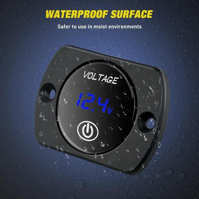 Alt view image 7 of 7 - 12V LED Display Voltmeter with Touch Switch Digital Voltage Gauge Panel Meter Waterproof Battery Monitor Board 8-48V for Marine Boat Car Automotive Motorcycle Golf Cart
