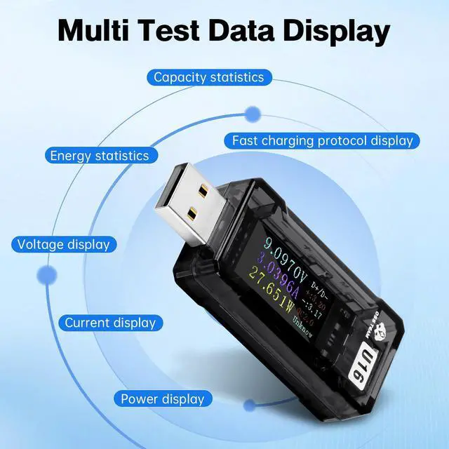 Alt view image 3 of 7 - USB Tester,4-25V 5.0A LCD USB Digital Voltage Current Power Tester Multimeter,USB Power Mester Tester, USB Voltmeter Ammeter QC2.0/3.0