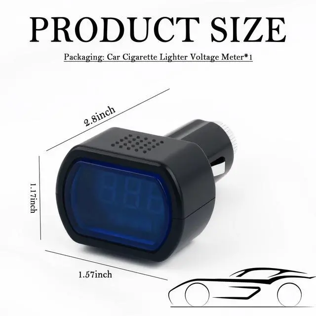 Alt view image 2 of 7 - Car Cigarette Lighter Voltage Meter with LED Digital Display,Mini Car Voltage Meter for Monitoring Vehicle Battery Voltages Status,24V/12V Socket Voltmeter as Battery Voltages Meters