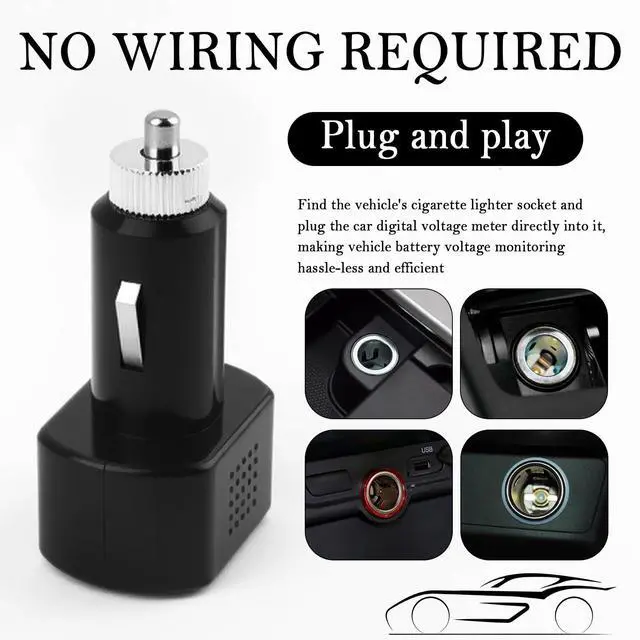 Alt view image 3 of 7 - Car Cigarette Lighter Voltage Meter with LED Digital Display,Mini Car Voltage Meter for Monitoring Vehicle Battery Voltages Status,24V/12V Socket Voltmeter as Battery Voltages Meters