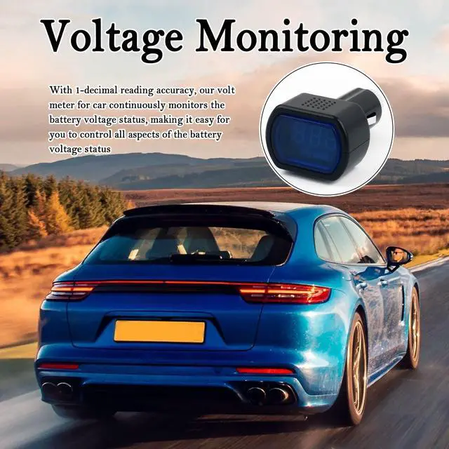 Alt view image 7 of 7 - Car Cigarette Lighter Voltage Meter with LED Digital Display,Mini Car Voltage Meter for Monitoring Vehicle Battery Voltages Status,24V/12V Socket Voltmeter as Battery Voltages Meters