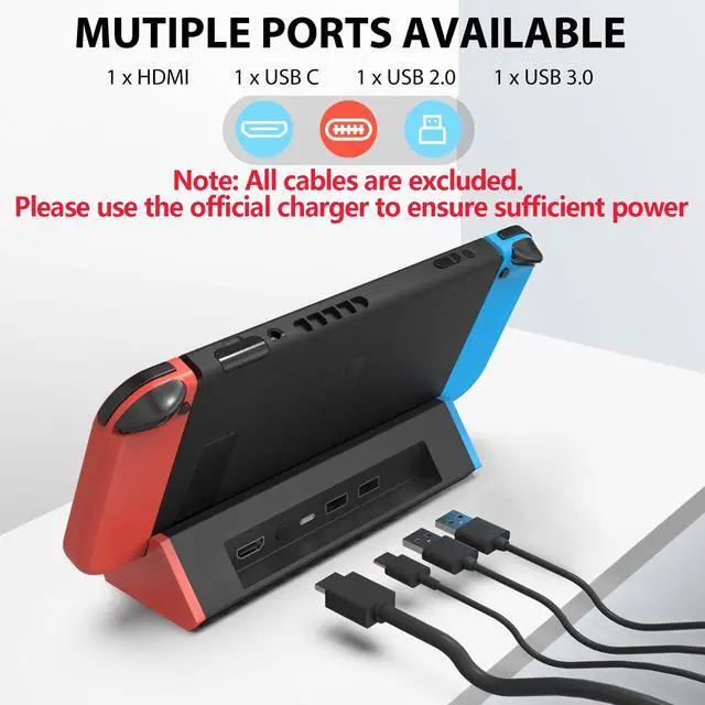 Alt view image 2 of 6 - TV Dock Station for Nintendo Switch/Switch OLED, Portable TV Docking Station Replacement with 4K HDMI Adapter/Type C Port/USB Port for Official Nintendo Switch (for Switch/OLED)