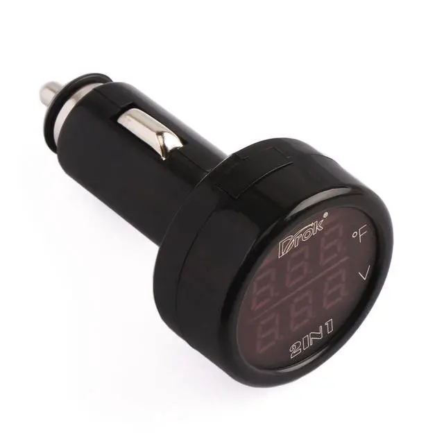 Alt view image 3 of 7 - Digital DC Voltage 10-170 Degree Fahrenheit Temperature Monitor Car Motorcycle Battery Voltmeter Thermometer 12V 24V Temp Volt Tester Multimeter