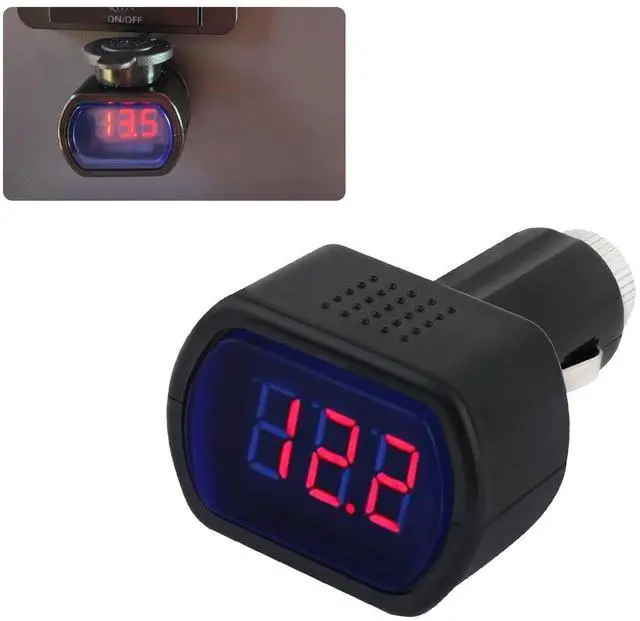 Main image of Car LED Cigarette Lighter Voltage Meter with Digital Display,12V/0.1A Battery Voltage Meter for Real-Time Voltage Monitoring,Universal Car Voltage Meters of Car Essentials