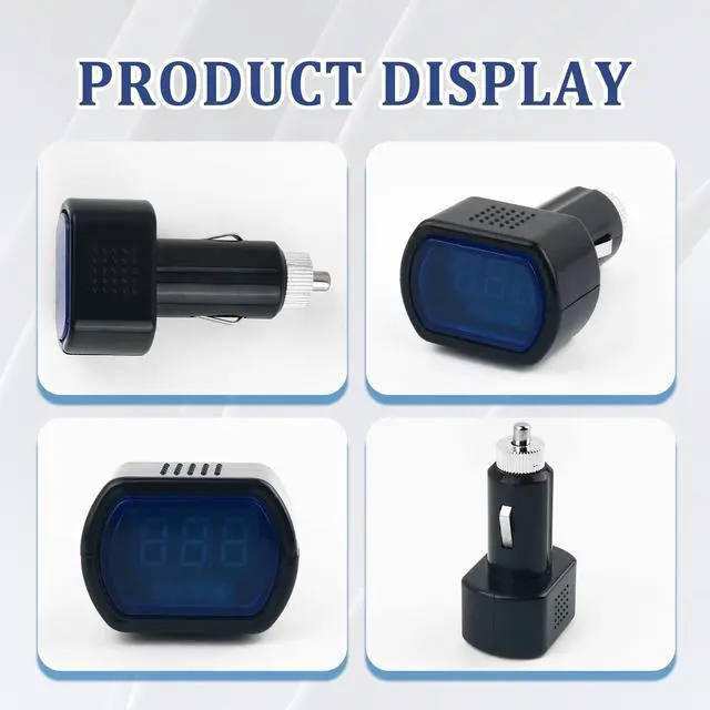 Alt view image 3 of 7 - Car LED Cigarette Lighter Voltage Meter with Digital Display,12V/0.1A Battery Voltage Meter for Real-Time Voltage Monitoring,Universal Car Voltage Meters of Car Essentials