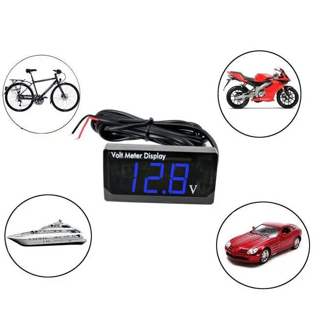Alt view image 5 of 6 - LED Digital Display Voltmeter Blue DC 12V Waterproof LED Digital Display Voltmeter for Car Battery Voltage Monitor